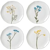 Lenox Wildflowers Tidbit Plate Set for 4, Small 6" Appetizer Plates 4-Piece | ceramic small plates | 6"L x 6"W | stoneware | dishwasher &amp; microwave safe | for dessert, salad, bread &amp; butter, cute plates