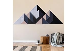 Tutmyrea 41 Pack Self-Adhesive Triangular Acoustic Panels, 88"X35" Sound Absorbing Panels, Soundproof Wall Panels, Wall Decoration Art Soundproof Wall Panels for Studios, Homes, Offices(Mountain Peak)