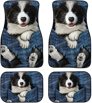 Amazon Com Pzz Beach Border Collie Pocket Pattern Cute Rubber Car