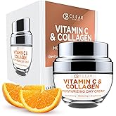 Clear Beauty Vitamin C & Collagen Face Moisturizer – Anti Aging Day Cream, Hydrates, Firms & Revives Dull, Tired Skin – Dermatologist Tested, Korean Skin Care, Vegan Clean Beauty – 1.69 Fl Oz