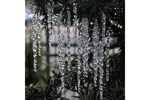 25 pcs icicles Ornament Set - ToBeIT Christmas Decoration Acrylic Clear icicles Set (25pcs Icicle Ornament)