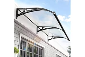 LCBDYLR Awning for Door Entrance, Polycarbonate Window Awnings with Aluminum Bracket, UV Rain and Snow Protection Door Awning for Porch/Patio/Deck