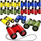 Deekin 16 Toy Binoculars with Neck String Learning Novelty Binocular Bulk Jungle Safari Hunting Party Favor for Explorer Gifts Bird Watching Camping Hunting, 4.3 x 4.1 Inch(Multicolor)