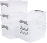 Citylife 6 Pack 3L Small Storage Boxes with Lids Transparent Stackable