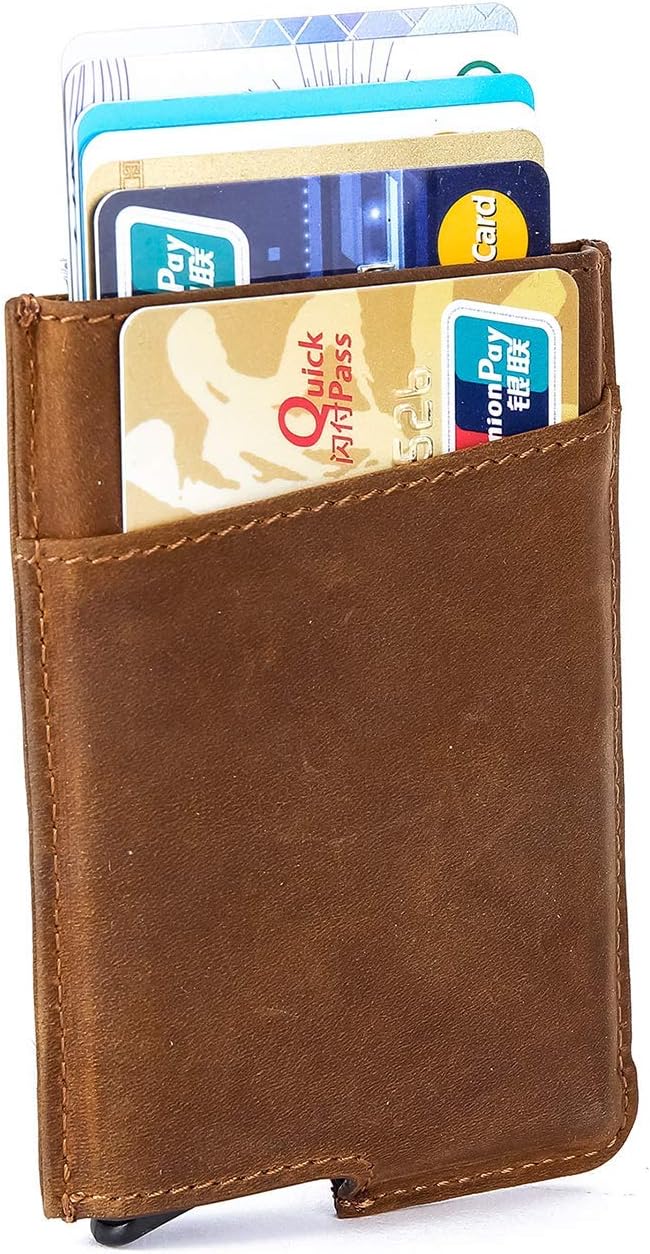 Dinghao RFID Blocking Slim Money Clip Aluminum Wallet Automatic Pop-up Card Case