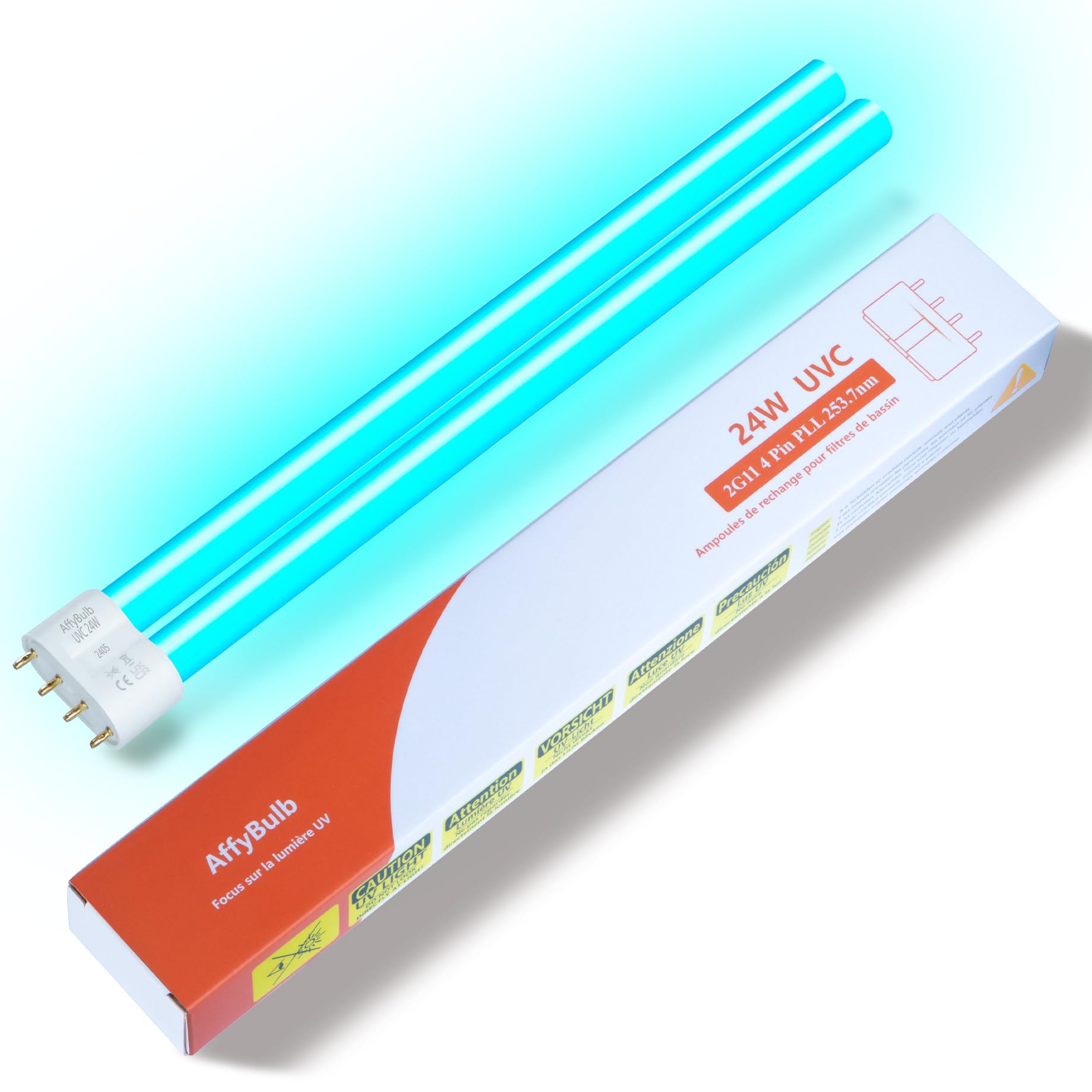 AffyBulb 24W Replacement UV Bulb, for Pond UVC Filters Machine or Clarifiers