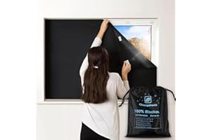 Changshade Portable Shades for Windows, Travel Stick On Blackout Curtains No Drill 100% Black Out, Blackout Window Cover Temporary Blinds for Baby, Nursery, Bedroom, 57" Width X 118" Heiht