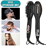 Piastre Pper Capelli, BESTBOMG Raddrizzatore della Barba, Spazzola Lisciante per