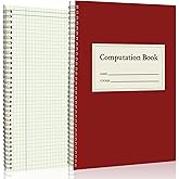 SMAODSGN Computation Notebook Spiral 9 1/4" x 11 3/4" National Graph Paper 4 X 4 Quad Math Composition Book Engineering Notebook Red 76 sheets with Eye-ease Paper Waterproof Cover for Science Scale