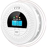 1-Pack Interconnected Smoke and Carbon Monoxide Detector, Test Button & Replaceable Battery, Smoke and CO Alarm for Home, Hallways, Bedroom, Reliable Alert