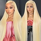 ELYCONT 30 Inch 613 Lace Front Wig Human Hair 200 Density Blonde Wig Human Hair Straight 13X6 HD Transparent Lace Front Wigs Human Hair Pre Plucked Blonde 613 HD Lace Frontal Glueless Wigs for Women