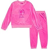 Barbie Girls Velour Sweatshirt and Jogger Pants Outfit Set Toddler to Big Kid Sizes (2T - 14-16)