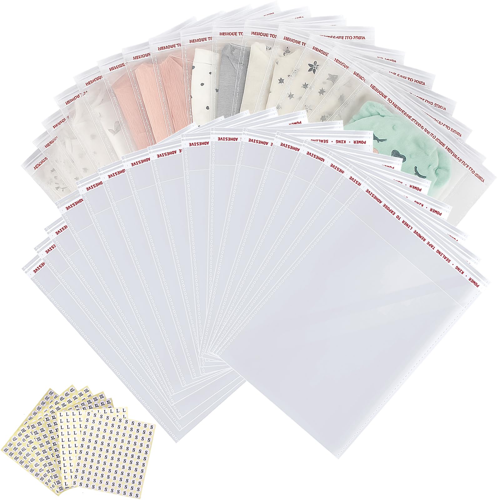 Photo 1 of 12 x 16 Inches Large Resealable Cellophane Bags 200 pcs, Self Sealing Clear Bag for Packaging Products Self-adhesive for Clothes, T-shirts, Pants and Gifts, 200 ct in Bulk