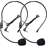 zdyCGTime 3.5mm Audio Male to Portable Headworn Microphone for Mic System,Voice Amplifier,Speakers,Teachers, conferences, speeches, Drama Performances, Tour Guides（2pack-1M