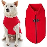 Gooby - Zip Up Fleece Vest, Fleece Jacket Sweater with Zipper Closure and Leash Ring, Red, Medium