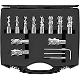 VEVOR Annular Cutter Set, 13 pcs Weldon Shank Mag Drill Bits, 1" Cutting Depth, 7/16" to 1-1/16" Cutting Diameter, M2AL HSS,