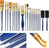 Halobios 25 Pcs Paint Brushes Set for Acrylic Watercolor Oil Children Beginners view 6