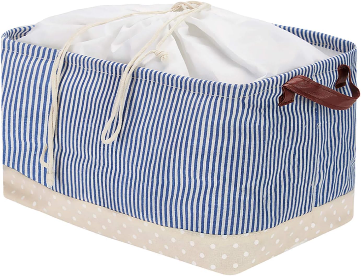 Mintlyfe 15" Square Fabric Storage Bin, Shelves Storage Basket with Handles, Gift Baskets for Baby Toys, Kid Toys, Baby Clothing, Books (Blue)
