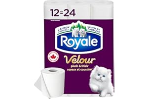 Royale Velour Toilet Paper, 12 Equal 24 Rolls, 142 Bathroom Tissues per roll
