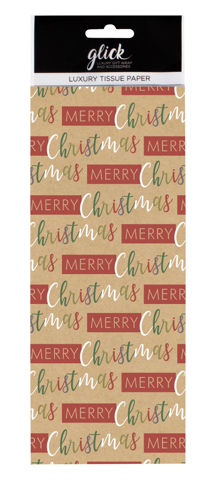 Christmas Script 'Merry Christmas' Printed Patterned Tissue Wrapping Paper 4 Sheets 50 x 75cm