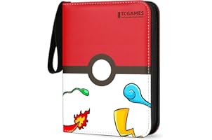 TCGAMES Card Binder for Pokemon Cards Binder 4-Pocket , 440 Pockets Trading Card Games Collection Binder with Sleeves