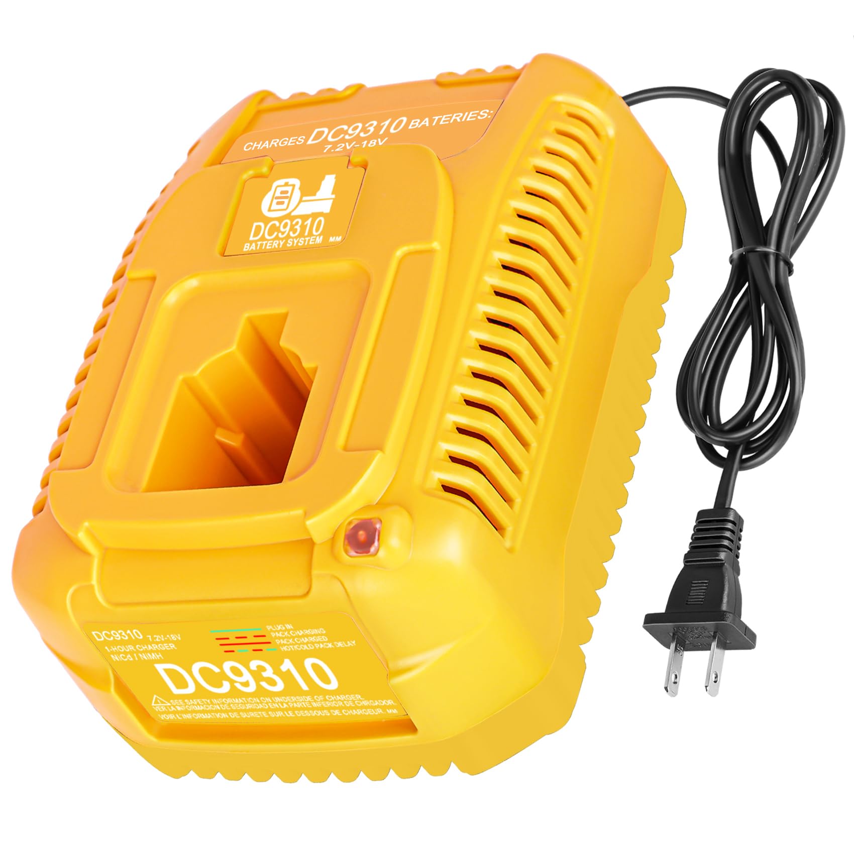 Photo 1 of KUNLUN DC9310 18-Volt XRP Fast Charger Replacement Compatible for Dewalt 18V Battery Charger DW9116 for 7.2V-18V NiCD/NiMH Batteries DC9096 DC9098 DC9099(NOT for Li-ion Battery)