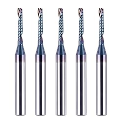 SpeTool 5PCS Carbide O Flute Spiral Router Bit 1/8