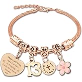 DlaeKua 15th 13th 16th Birthday Gifts for Girl Stainless Steel Bracelet for Women Daughter Granddaughter Niece Sisters 15th Birthday Gift Bracelets Inspirational Gifts Bible Verse 15 13 16 Years Old