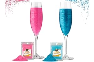 CAPPSTAN UK Twinkle My Drink® Pink and Blue Premium Edible Glitter for Drinks | Gender Reveal or Party Decorations | Baby Shower Decorations | 10g up to 50 Servings (Pink & Blue)