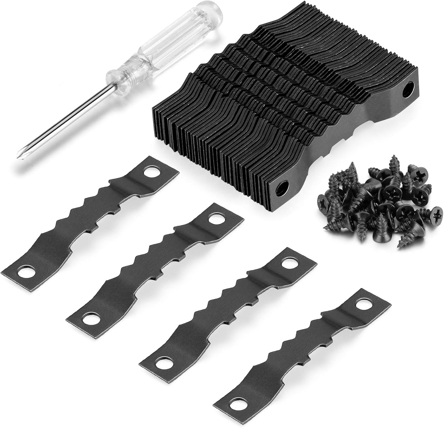 YHYZ Sawtooth Picture Frame Hangers Set including Screws (Black), Sawtooth Photo Frames Holder + Screw + Screwdriver