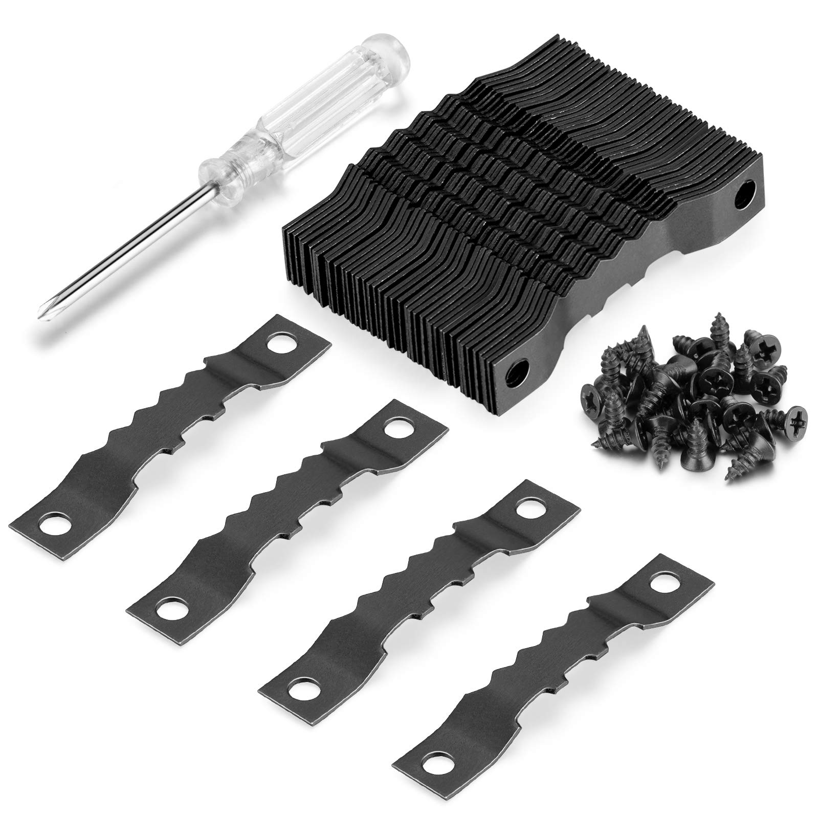 YHYZ Sawtooth Picture Frame Hangers Set with Screws (Black), Sawtooth Photo Frames Holder + Screw + Screwdriver, for Painting Photos Artwork Clock Home Decoration(B-50)