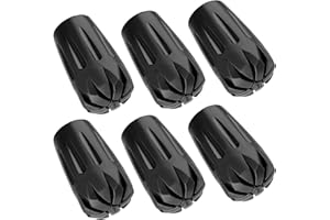 AISUNOUTDOOR Durable Replacement Rubber Tips for Trekking Poles - Universal Anti-Slip Hiking Stick Caps - Shock Absorbing Pole Accessories - Fits 11mm Standard Poles - Set of 6