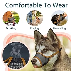 LUCKYPAW Dog Muzzle, Mesh Dog Muzzle for Large