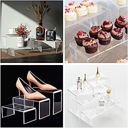 ANDGOO Large Acrylic Risers, Clear Rectangular