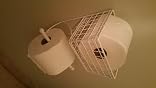 DII Rustic Farmhouse Toilet Paper Holder With Storage Basket - Gold Metal Wall Mount Bathroom Decor - View #14