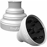 Collapsible Silicone Hair Dryer Diffuser - Travel and Easy Storage - Fit Most Hair Dryers with Nozzle Diameter D-1.575Inch to 1.968 Inch (4-5cm) - Gray