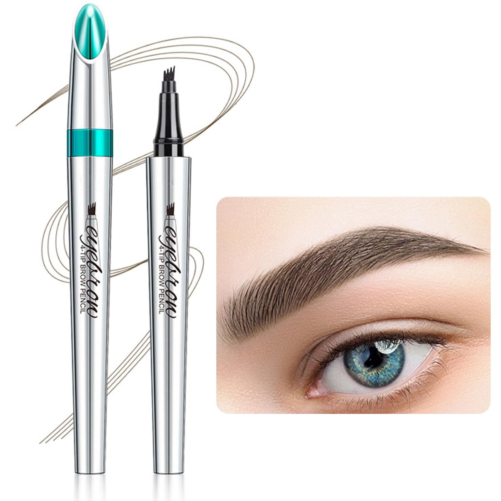 Eyebrow Pencil - Waterproof Tattoo Brow Pen With Fork Tip Long-Lasting Brow Tint For Makeup Rapid Natural Brow Beginners — image 1