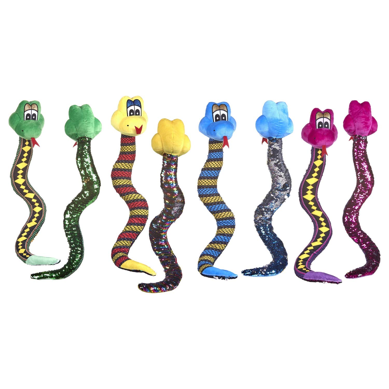 26" 2 Tone Sequin Plush Snake Sparkle Toy, Present / Pass Parcel Prize.