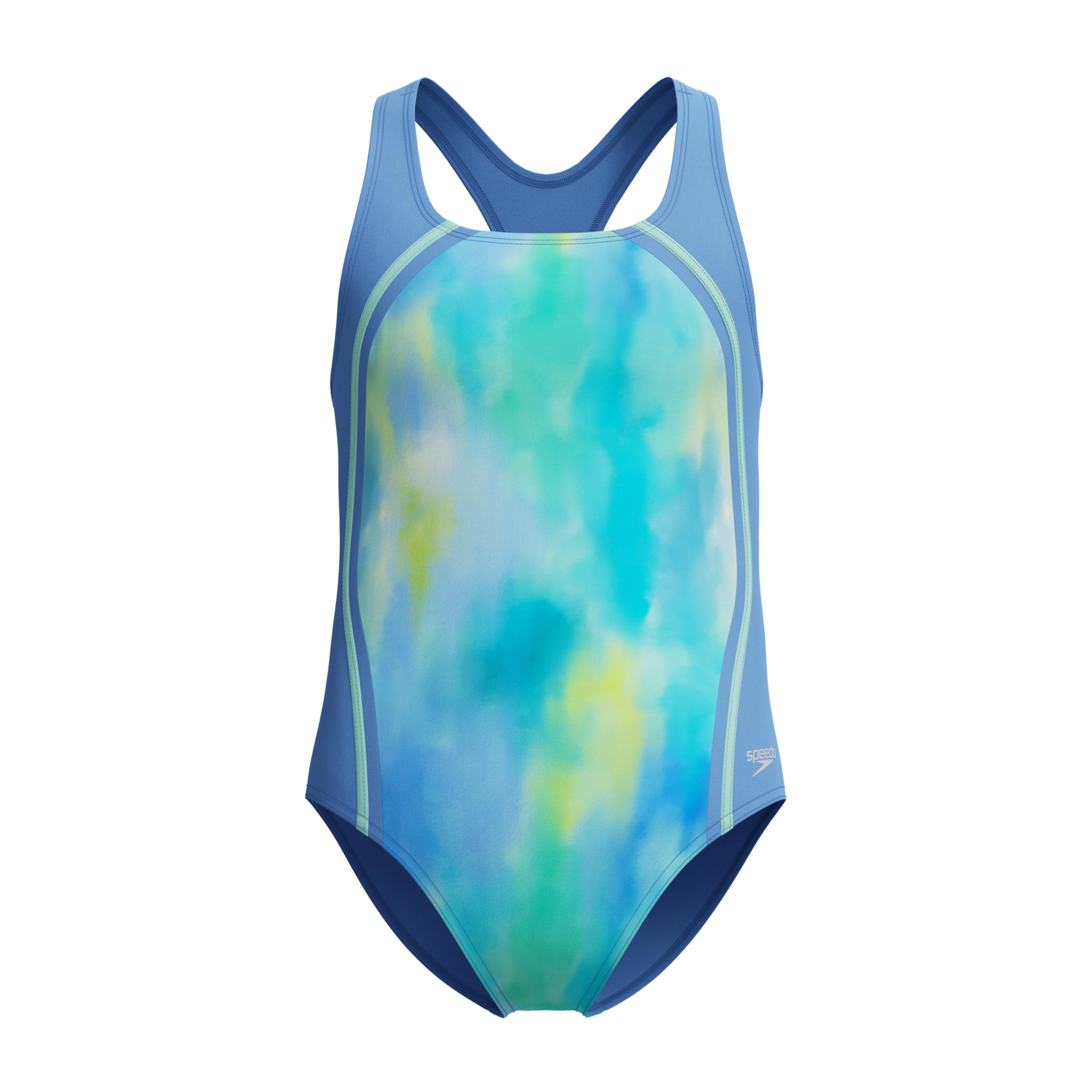 Speedo Girl's Swimsuit One Piece Thick Strap Racer Back Printed Image