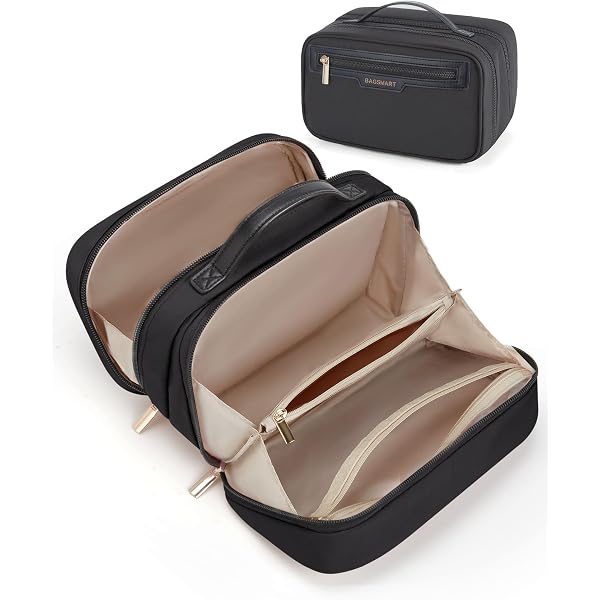 GzLeyigou Peach Blossom Makeup Bag for Travel, Cosmetic Bag with Dividers Toiletry Storage Flowers Portable Organizer Train Case for Cosmetics Makeup Brushes Jewelry : Beauty & Personal Care