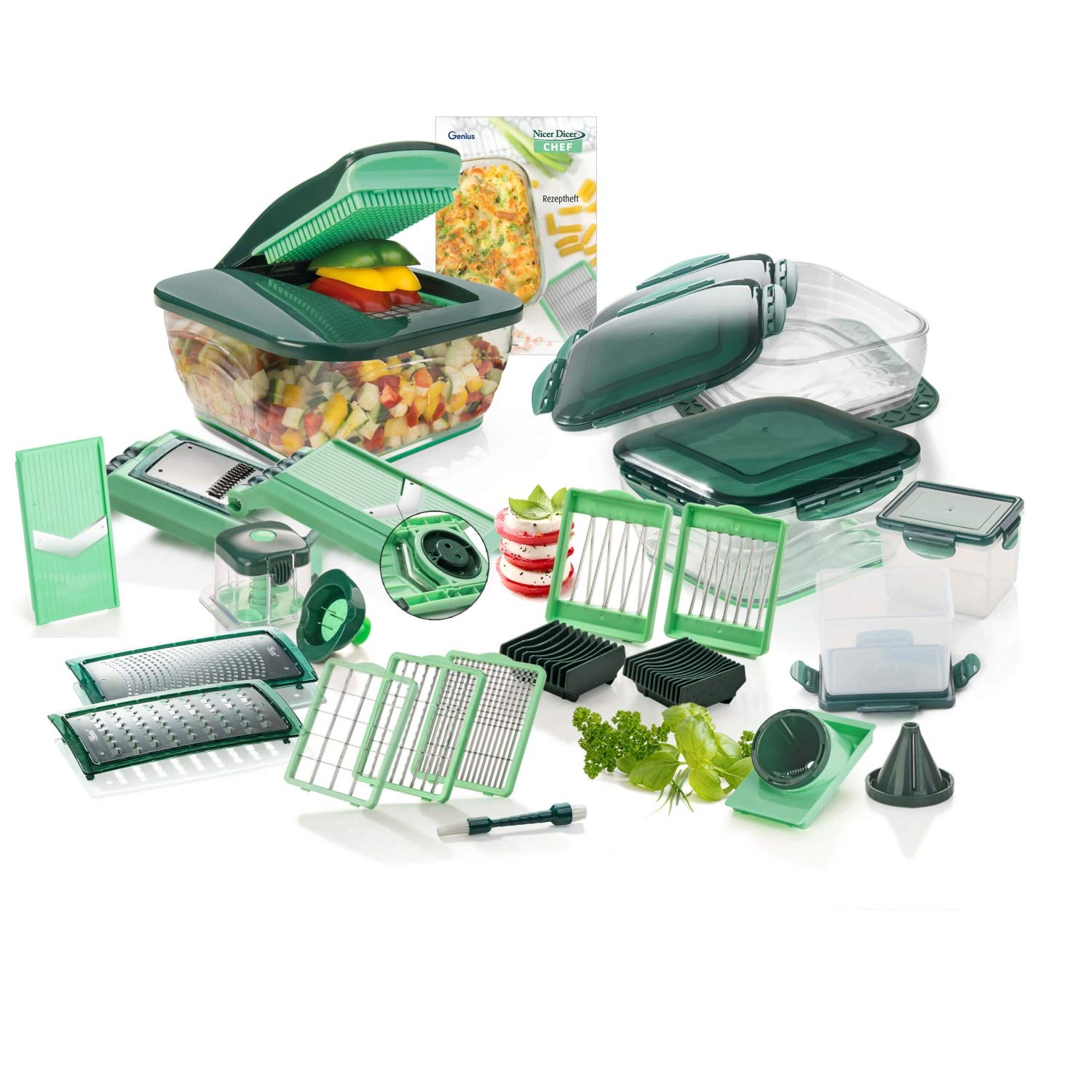 Genius Nicer Dicer Chef Deluxe Set 34 Pieces Fruit and Vegetable