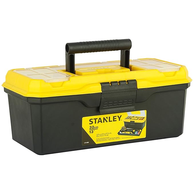 STANLEY 171948 13'' Organised Maestro Plastic Tool Box with Clear top