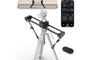 Zeapon AXIS 80 (2-axis) Multi-axis Motorized Camera Slider, 31''/80cm DSLR Dolly Carbon Fiber Electric Track, LCD Screen APP Control, Pan Head for 360° Panoramic Time-Lapse Follow Focus
