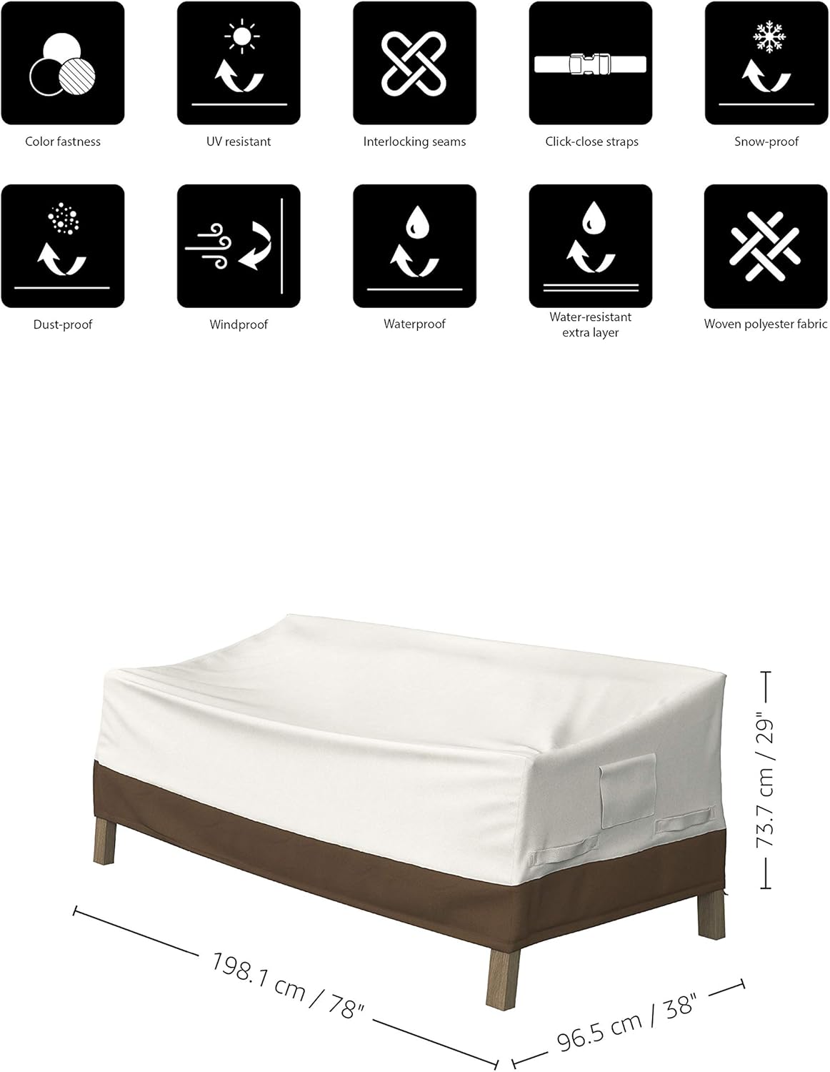 Basics 3-Seater Deep Lounge Sofa Outdoor Patio Furniture Cover : Garden & Outdoor