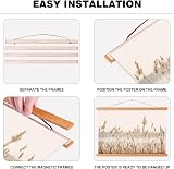 Benjia 4 Pack A3 Poster Frame Frames Teak Magnetic Hanger Kit 30cm view 4
