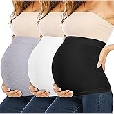 Rheane Belly Bands For Pregnant Women Pregnancy Belly Band (Black+White+Grey 2)