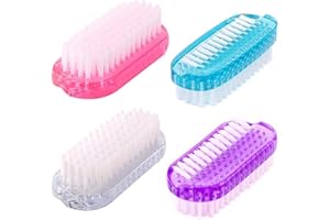 XJINMIN Nail Brush for Cleaning Fingernails Two Sided Hand Fingernail Scrub Brush Soft Stiff Bristles Nails Toes Scrubber for Men Women Kids,4 PCS