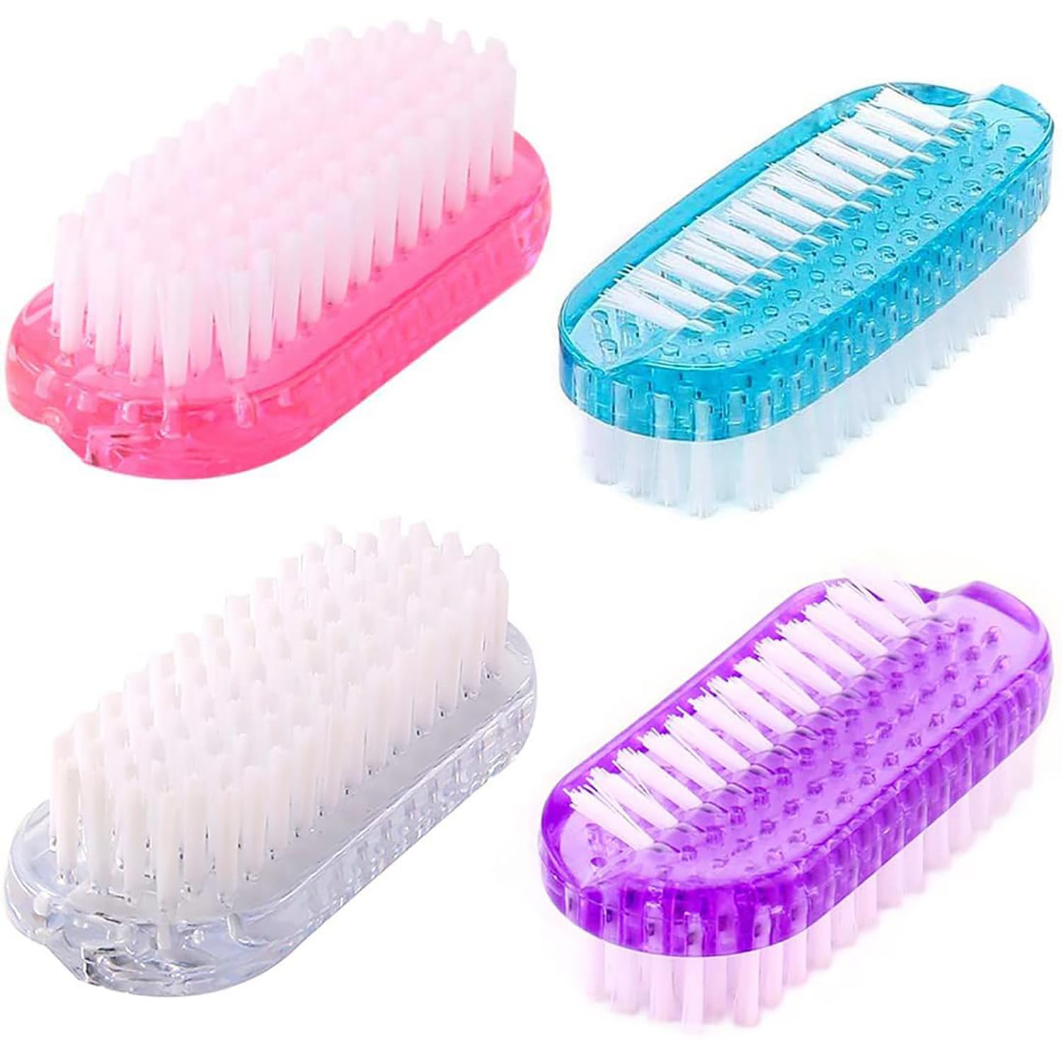 Photo 1 of Nail Brush for Cleaning Fingernails Two Sided Hand Fingernail Scrub Brush Soft Stiff Bristles Nails Toes Scrubber for Men Women Kids,4 PCS