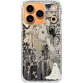 Mabluworqe Hippie Grunge Phone Case Compatible with iPhone 17 Pro, Dark Aesthetic Skull Phone Cover for iPhone 17 Pro