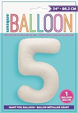 Unique Giant Foil Number 5 Balloon 86 cm Matte Nude Party Decoration view 2
